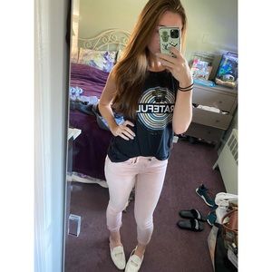 American Eagle Pink Super Stretch Cropped Jeans
